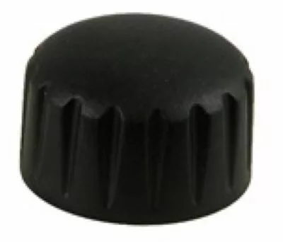 The Ascaso MI...4 Plastic Grinding Adjustment Knob is a black plastic screw cap with a rounded top and vertical side ridges, commonly used for sealing bottles or containers. © 2025 1st-line.com