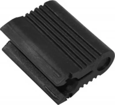 The Ascaso V.1679 8mm Long Pipe Protector is a black, ribbed plastic cover with grip grooves, shown from an angled perspective. © 2025 1st-line.com