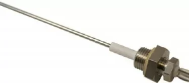 The Ascaso V..862 140mm Level Filling Probe is a metal thermocouple sensor with a long, thin probe and threaded hex base for mounting, used for temperature measurement in industrial applications. © 2025 1st-line.com