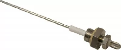 The Ascaso V..862 140mm Level Filling Probe is a metal thermocouple sensor with a long, thin probe and threaded hex base for mounting, used for temperature measurement in industrial applications. © 2025 1st-line.com