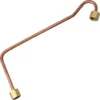 The Bezzera 5162233LL Water Tap Pipe is a bent copper pipe with brass fittings at both ends, perfect for plumbing or mechanical connections. Shown isolated on a white background, its ideal as a Bezzera machine component. © 2025 1st-line.com