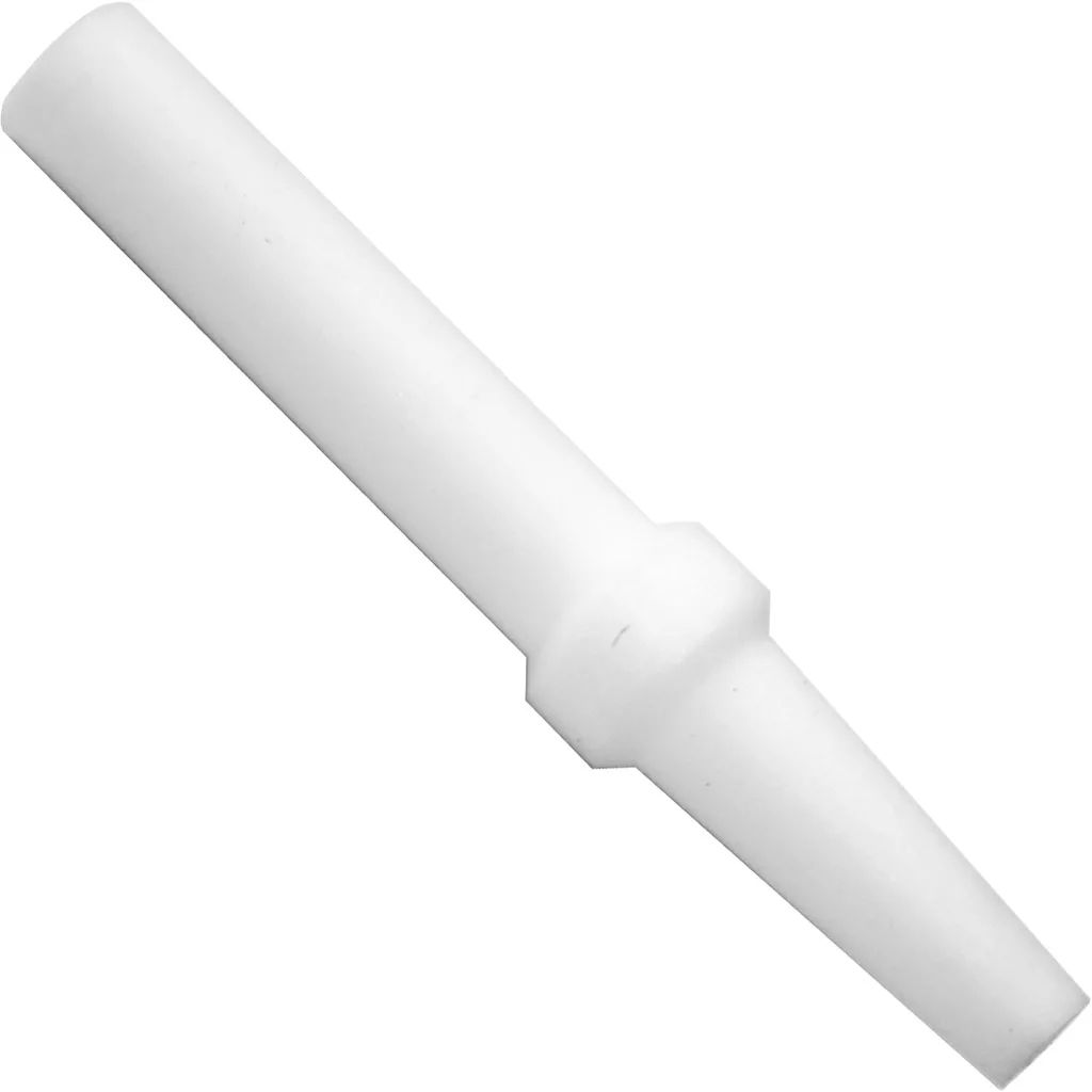 The Bezzera 5192001 Level Sensor/Probe Sheath is a white plastic sheath with a tapered end and hexagonal ridge, typically used in level sensor assemblies, shown here against a white background. © 2025 1st-line.com