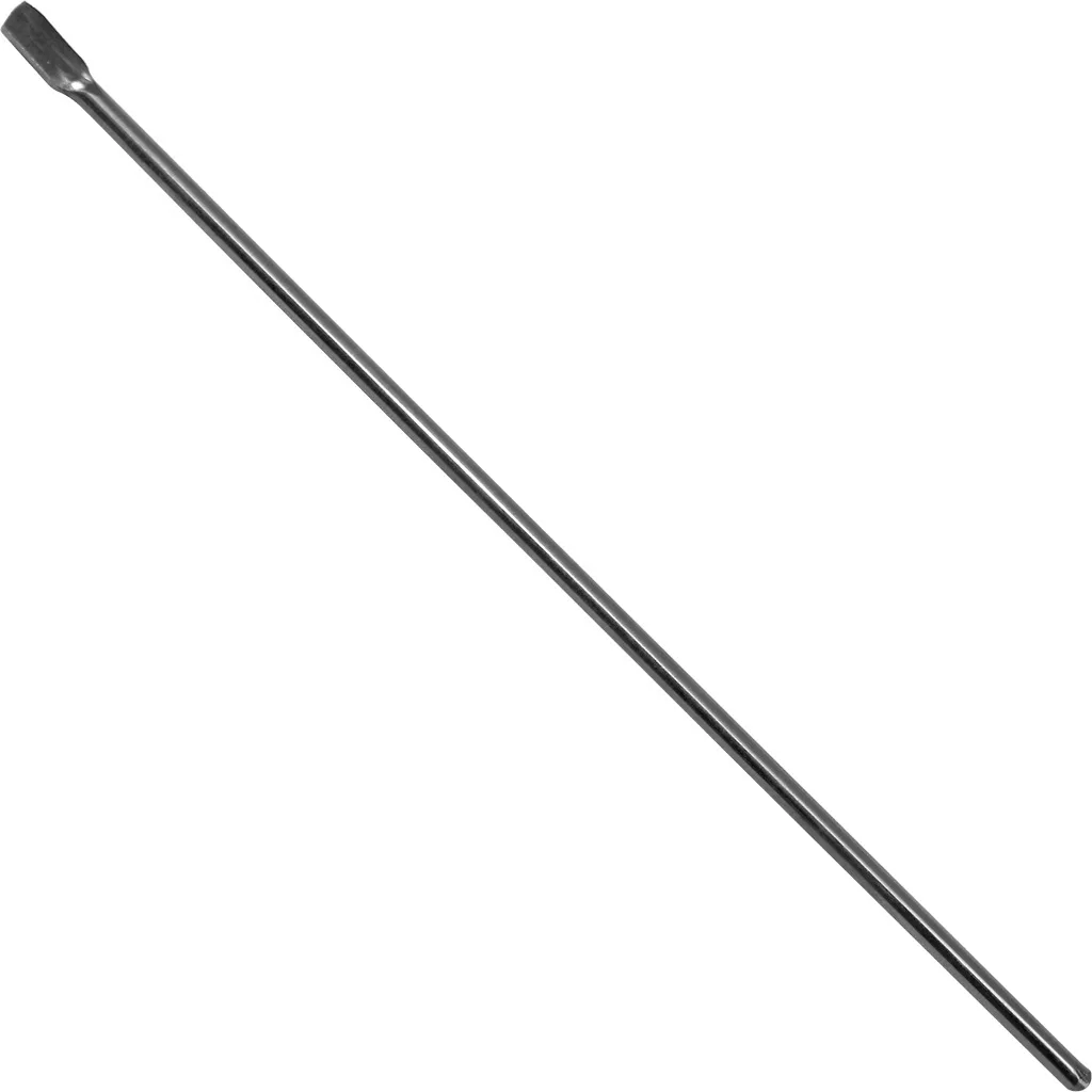 The Bezzera 5265811 Minimum Water Level Probe, a long metal rod with a flat, chisel-like tip, similar to a flathead screwdriver or pry bar, is shown resting diagonally on a white background. © 2025 1st-line.com