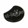 The Bezzera 5373919 Cap for Knob - steam label - BZ02 is a black, rounded button with a white cup and liquid icon, photographed against a white background, indicating the steam function for Bezzera machines. © 2025 1st-line.com