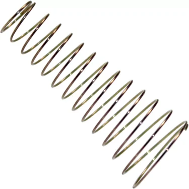The Bezzera 5471521.01 Coupling Spring is shown diagonally on a white background, displaying evenly spaced coils and a shiny metallic finish. © 2025 1st-line.com