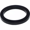 The Bezzera 5493039 58mm Portafilter / Grouphead Gasket—a black, flat, circular rubber gasket with a wide outer edge and hollow center—is shown angled on a white background, ideal for Bezzera espresso machines. © 2025 1st-line.com