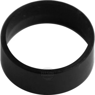 The Bezzera 5494017 Articulation Gasket for Steam/Water Pipe is a black, circular, beveled ring with smooth edges—ideal as an articulation or steam pipe gasket—displayed on a white background. © 2025 1st-line.com