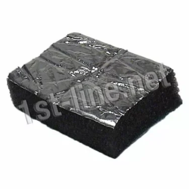 The Bezzera 7499904LL Adhesive Sponge, black and rectangular with a shiny foil top layer, measures 55 x 55 x 20 mm and is often used for cleaning. © 2025 1st-line.com
