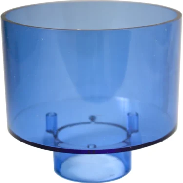 The Bezzera OBDF2 Bean Hopper for the BB004 Grinder is a transparent blue plastic hopper with a flared top and smaller cylindrical base, designed as a replacement component for your grinder. © 2025 1st-line.com