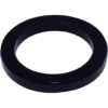 The DISCONTINUED Ascaso I.2281 Portafilter Gasket (73.5x54x8.5 mm) is a black, circular rubber sealing ring with a smooth surface, designed for a precise fit in compatible portafilters. © 2025 1st-line.com