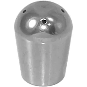 The DISCONTINUED ECM P6002.6 4-Hole Steam Wand Tip is a shiny, metallic nozzle with a rounded top and four small holes, ideal for spraying or jetting fluids in cleaning or industrial applications. © 2025 1st-line.com
