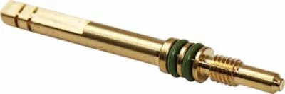 The discontinued Lelit MC216 Long Steam Knob Stem (~2.84″) is a brass valve core with two green O-rings and threaded segments, typically used in refrigeration, air conditioning systems, or as a steam knob stem. © 2025 1st-line.com