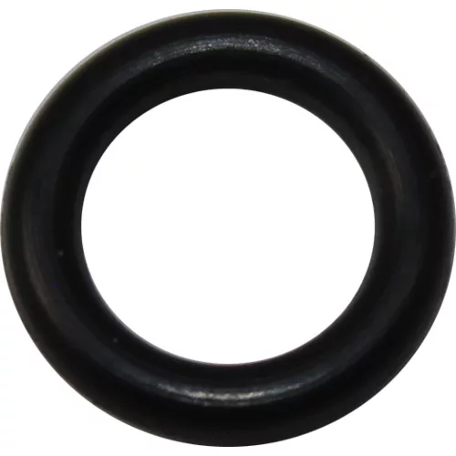 The ECM P6002.1 Steam Wand Tip O-ring, a black rubber gasket, is shown from above on a white background. © 2025 1st-line.com