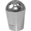 The ECM P6002.3 5-Hole Steam Wand Tip is a shiny, metallic, cone-shaped nozzle with a rounded top, featuring five small holes near the upper section. © 2025 1st-line.com
