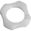 The ECM P6020.K3 Plastic Water Tank/Reservoir Adapter Nut is a white plastic nut with five rounded edges, designed specifically for the ECM P6020 water tank, shown against a plain white background. © 2025 1st-line.com