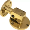 The Elektra 00604019 Brass Grouphead / Delivery Unit features a shiny brass swivel mount with two round plates—one flat, one angled—joined by a rectangular connector with threaded holes and a central opening. © 2025 1st-line.com