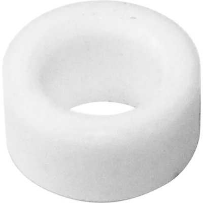The Elektra 00752014 Gasket is a white, cylindrical nylon or plastic gasket featuring a large central hole, shown at an angle on a plain background. © 2025 1st-line.com