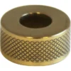The Elektra 01368019 Brass Lever Ferrule is a round, gold-colored metal knob with a textured diamond-patterned edge and a hollow center, displayed against a white background. © 2025 1st-line.com