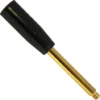 The Elektra 01975038 Bakelite/Gold Lever Assembly features a gold-colored shaft, black Bakelite handle, and a threaded tip—perfect for precise adjustments on your Elektra machine. © 2025 1st-line.com