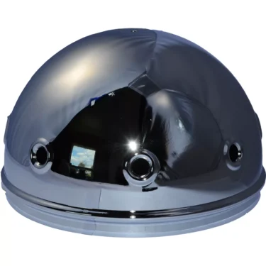 The Elektra 02474021 Chrome Top Cover / Dome, featuring a shiny metallic finish and several round openings, is shown with its reflective surface against a plain white background. © 2025 1st-line.com