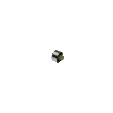 The Elektra 02565035 Switch Push Button - Nino is a small, cylindrical metal button with a reflective surface and green-tinted end, shown centered on a plain white background. © 2025 1st-line.com