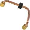 The Elektra 02970038 Copper Pipe features two brass compression fittings and a black rubber grommet, forming a U-shaped tube—ideal for boiler water entry. © 2025 1st-line.com