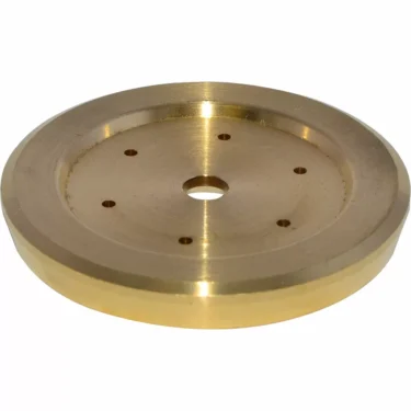 The Isomac Brass Shower for Venus (2011-current) is a round, flat disc with a central hole and four smaller holes, designed as a replacement part. It is shown on a white background. © 2025 1st-line.com