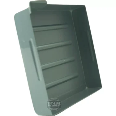 The La Nuova Era NE076004 Drip Tray Plastic Insert is a dark gray rectangular tray with three raised bottom ridges and a slight lip on one side, shown photographed at an angle. © 2025 1st-line.com