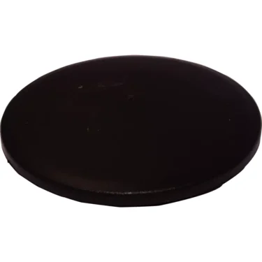 The Mazzer S000COD02/QQQ Doser Cover is a round, flat, black accessory with a smooth surface, shown against a plain white background. © 2025 1st-line.com