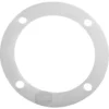 The Ponte Vecchio Boiler Seal - Export is a flat, circular white gasket with four inner holes, designed to seal machinery or plumbing connections—perfect for export-quality equipment like Ponte Vecchio machines. © 2025 1st-line.com