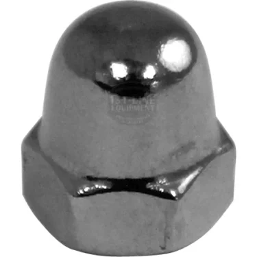 The Ponte Vecchio Crowned Nut M6 features a domed top and hexagonal base, ideal for covering and protecting bolt ends. © 2025 1st-line.com