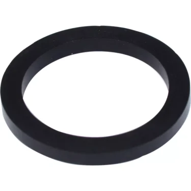 The Ponte Vecchio G8095 Portafilter Gasket is a black rubber or plastic ring-shaped gasket for espresso machines, shown against a white background. © 2025 1st-line.com
