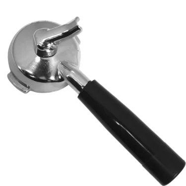 The VBM ASPORTN1TBMON 58mm 1-Cup Portafilter (old style) is a metal portafilter with a black handle for VBM espresso machines, used to hold coffee grounds. Shown on a white background. © 2025 1st-line.com