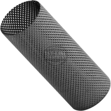 The VBM FILTRGIGLEUR Grouphead Gigleur Filter is a cylindrical black metal mesh tube, perforated with evenly spaced holes and cut diagonally at one end, designed to optimize grouphead performance. © 2025 1st-line.com