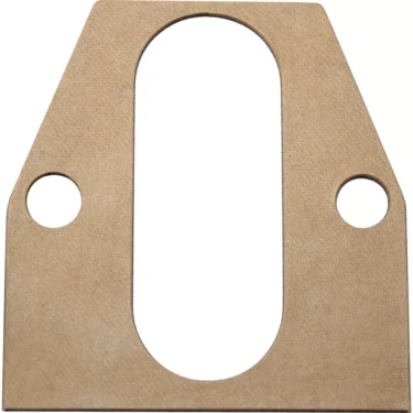 The VBM GUARGR Slot-Holed Grouphead Gasket is a flat, brown gasket with a large vertical slot-holed oval center and two small round holes symmetrically near the lower edges. © 2025 1st-line.com