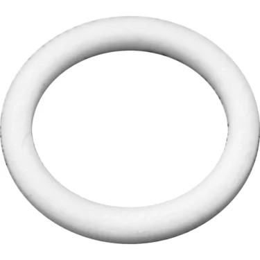 The VBM GUARTACHGR Upper Grouphead Cap Gasket is a white, circular rubber O-ring with a smooth surface, designed for VBM machines and shown on a plain white background. © 2025 1st-line.com