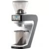 The Baratza Sette 30 Coffee Grinder with AP Burrs is a black and silver grinder featuring a digital display, top bean hopper, and grounds container beneath the dispenser. © 2025 1st-line.com