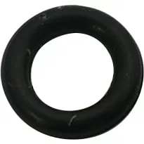 The Lelit 8700010 Solenoid Valve O-ring, made of black rubber, is shown against a white background. This smooth, circular ring is typically used as a sealing gasket in Lelit espresso machine solenoid valves. © 2025 1st-line.com
