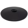 The 1st-Line Bean Hopper Cover - 180mm is a round, flat black cover with a central cut-out slot, shown at an angle on a white background. Ideal as an accessory for 1st-Line espresso machines. © 2025 1st-line.com