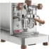 The Lelit Bianca V3 Dual Boiler Espresso Machine in polished stainless steel features wooden handles and knobs, pressure gauges, steam wand, portafilter, and cup tray, shown on a white background. © 2025 1st-line.com