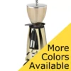A shiny gold Elektra MSD Espresso Coffee Grinder with a clear hopper and metallic accents, partly obscured by a yellow triangle stating More Colors Available in bold black text. © 2025 1st-line.com