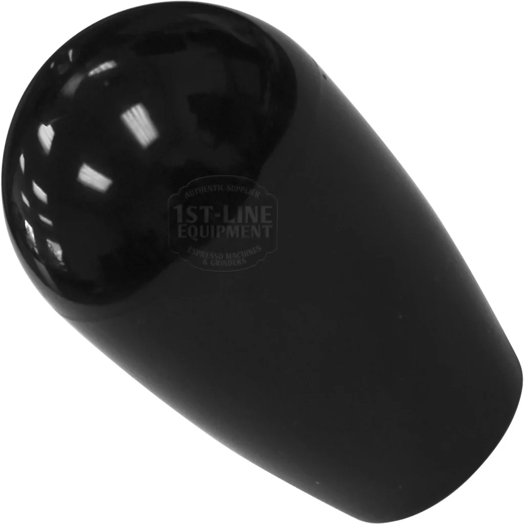 The Lelit 3700005 Black Plastic E61 Grouphead Lever Handle features a glossy, rounded design reminiscent of a gear shift knob, displayed against a white background. © 2025 1st-line.com