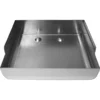 The Lelit MC726 Stainless Steel Drip Tray features raised sides, two round holes in the back panel, and a smooth, reflective surface—ideal as a replacement for your original Lelit drip tray. © 2025 1st-line.com