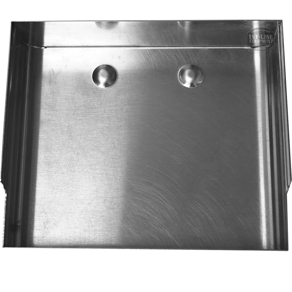 The Lelit MC726 Stainless Steel Drip Tray is a rectangular, wall-mounted tray with two drain holes and raised edges, designed to catch spills in beverage or bar setups. © 2025 1st-line.com