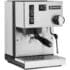 The Rancilio Silvia Espresso Machine features a stainless steel body, portafilter, three function buttons, a power switch, and a convenient steam wand on the right side. © 2025 1st-line.com