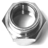 A top-down close-up of the Ascaso V.2200 1/2 F x 3/4 F Fitting hex nut, featuring shiny metal and internal threading, set against a white background. © 2025 1st-line.com
