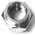A top-down close-up of the Ascaso V.2200 1/2 F x 3/4 F Fitting hex nut, featuring shiny metal and internal threading, set against a white background. © 2025 1st-line.com