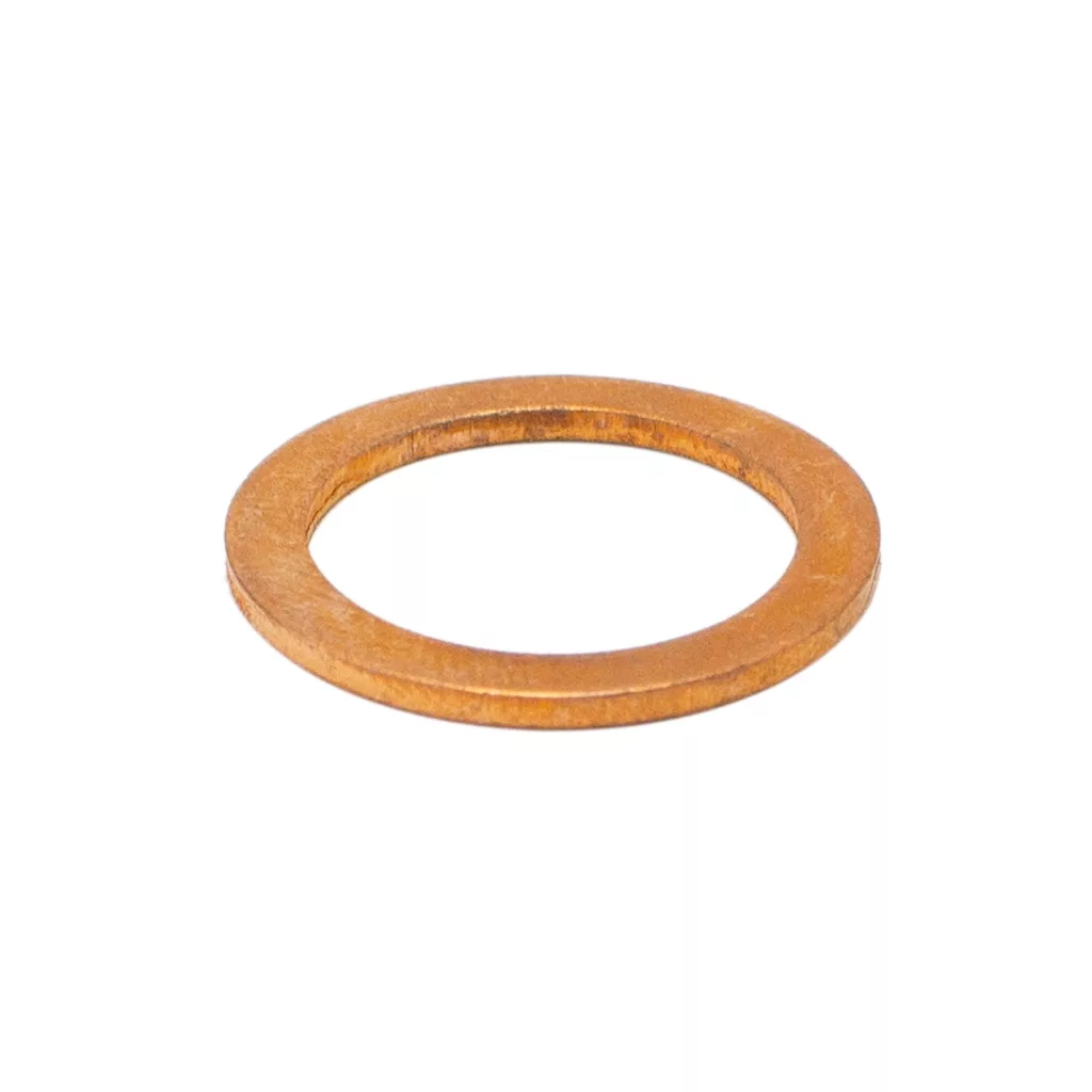 The La Marzocco L186/1 Copper Washer 22x17x1.5mm is a flat, round washer with a central hole, displayed against a white background. © 2025 1st-line.com