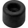 The Quamar Q160096 Foot / Leg is a black, cylindrical rubber bumper with a hollow center and rounded edges, designed to cushion or protect surfaces from impact or vibration. © 2025 1st-line.com