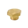 The VBM RACCP226C Cap Nut is a brass, hexagonal pipe plug with male threads, similar to a cap nut, shown on a white background. © 2025 1st-line.com